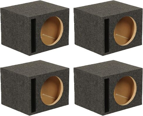 Q Power QBASS مزدوج التهوية مقاس 12 بوصة مصنوع من مادة MDF شديدة التحمل، صندوق مضخم صوت سيارة واحد مع فتحتين لإدارة الحرارة، فحمي (عبوتان) in Saudi Arabia
