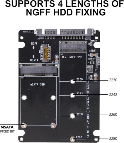حافظة محول MSATA إلى SATA3 لتحويل القرص إلى 2.5 بوصة/3.5 بوصة مع محول SSD مدعوم بأحجام متعددة بسهولة in Saudi Arabia