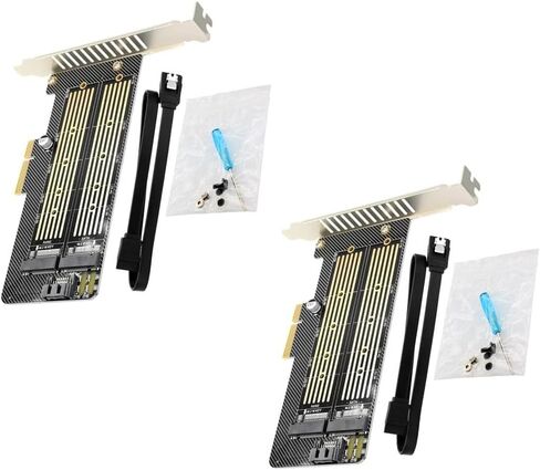 2 قطعة M.2 NGFF إلى الكمبيوتر SATA Dual SSD PCIe x4 x8 x16 NVMe Express بطاقة محول in Saudi Arabia