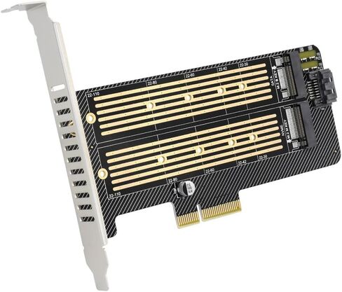2 قطعة M.2 NGFF إلى الكمبيوتر SATA Dual SSD PCIe x4 x8 x16 NVMe Express بطاقة محول in Saudi Arabia