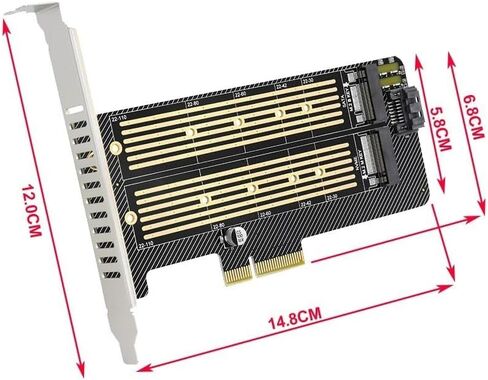 2 قطعة M.2 NGFF إلى الكمبيوتر SATA Dual SSD PCIe x4 x8 x16 NVMe Express بطاقة محول in Saudi Arabia