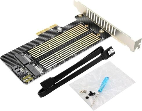 2 قطعة M.2 NGFF إلى الكمبيوتر SATA Dual SSD PCIe x4 x8 x16 NVMe Express بطاقة محول in Saudi Arabia