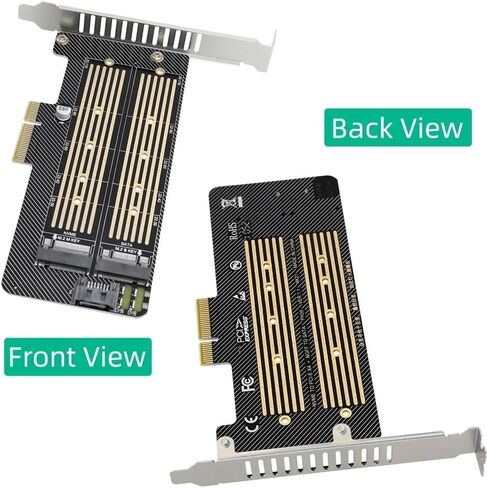 2 قطعة M.2 NGFF إلى الكمبيوتر SATA Dual SSD PCIe x4 x8 x16 NVMe Express بطاقة محول in Saudi Arabia
