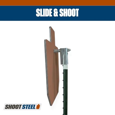 شماعة T Post Target - حامل هدف ثابت محمول للألواح الفولاذية AR500 - صُنع في الولايات المتحدة الأمريكية من الفولاذ المطلي بالزنك يناسب 1.25 بوصة T-Post - يتضمن مجموعة أجهزة محملة بنابض 1/2 بوصة in Kuwait