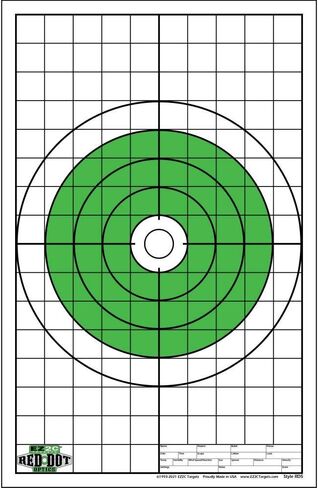 Red Dot Optics Style 5: أهداف Bullseye خضراء عملاقة مقاس 10 بوصات EZ2C | أهداف ورقية للتصويب البصري | أسلحة نارية وبنادق عالية الوضوح تستهدف 11 بوصة × 17 بوصة in Kuwait
