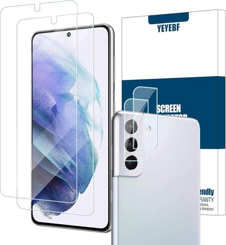 واقي شاشة زجاجي شفاف عالي الدقة لهاتف Galaxy S20 FE + واقيات عدسة الكاميرا من YEYEBF، [عبوتان + 2] [زجاج ثلاثي الأبعاد] [مضاد للوهج] [خالٍ من الفقاعات] واقي شاشة زجاجي لهاتف Samsung Galaxy S20 FE in Kuwait