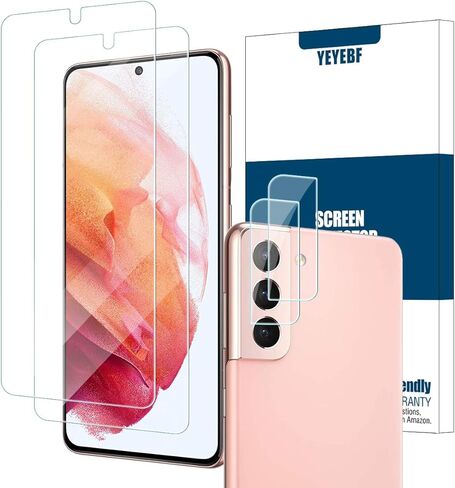 واقي شاشة زجاجي شفاف عالي الدقة لهاتف Galaxy S20 FE + واقيات عدسة الكاميرا من YEYEBF، [عبوتان + 2] [زجاج ثلاثي الأبعاد] [مضاد للوهج] [خالٍ من الفقاعات] واقي شاشة زجاجي لهاتف Samsung Galaxy S20 FE in Kuwait