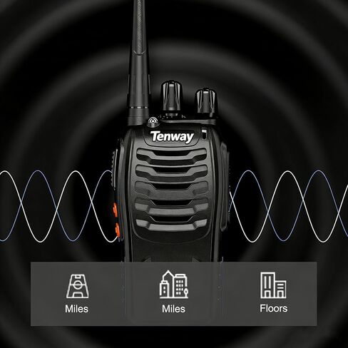 Tenway TW-888S أجهزة اتصال لاسلكية للبالغين طويلة المدى، أجهزة راديو ثنائية الاتجاه قابلة لإعادة الشحن، مع شاحن وحدة متعدد 6 اتجاهات، أجهزة راديو محمولة باليد للأعمال في اتجاهين in Kuwait
