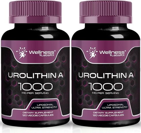 كبسولات مكملة ليبوسومال أوروليثين أ 1000 مجم - مكمل أوروليثين أ+ لتجديد الخلايا ودعم الميتوكوندريا، صحة العضلات فائقة القوة - تم اختبارها من قبل طرف ثالث 120 كبسولة - صنع في الولايات المتحدة الأمريكية in Kuwait