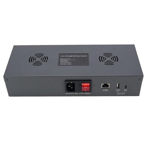 Gigabit Ethernet Poe Injector, 180W Output, USB a and Type C Ports, with Gen 3 Systems, ESD Guard, for Seamless Integration in Saudi Arabia