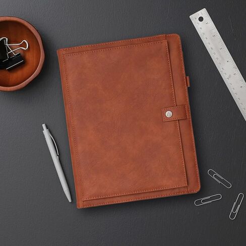 Blue Sky Asmbld Faux Leather Padfolio ، حجم الرسالة ، محفظة غير مؤكدة ، مع المفكرة ، منظم الأعمال للاجتماعات والمكاتب (TAN) in Saudi Arabia
