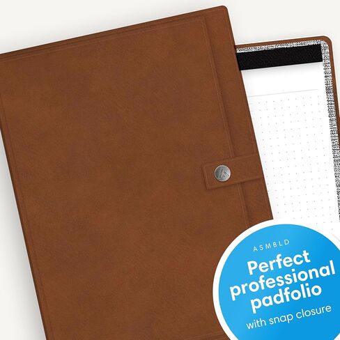Blue Sky Asmbld Faux Leather Padfolio ، حجم الرسالة ، محفظة غير مؤكدة ، مع المفكرة ، منظم الأعمال للاجتماعات والمكاتب (TAN) in Saudi Arabia