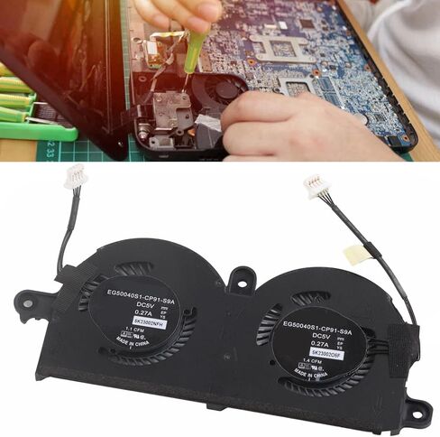 XPS 13 9370 9380 Laptop Small Portable Cooling Fan 4 Pin Power Connector for Improved Temperature Control, Easy Installation for Professional Use in Kuwait