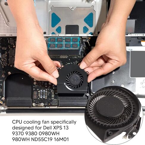 XPS 13 9370 9380 Laptop Small Portable Cooling Fan 4 Pin Power Connector for Improved Temperature Control, Easy Installation for Professional Use in Kuwait