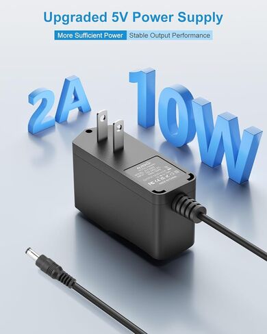 ALITOVE 5V 2A مزود طاقة 10W محول تيار متردد 100-240V 50-60 هرتز إلى DC 5 فولت 2Amp 1500mA 1A سلك طاقة بديل 6.5FT مع 14 طرف لشاشة كاميرا أمان LED خفيفة إطار صور رقمي صندوق تلفزيون in Kuwait