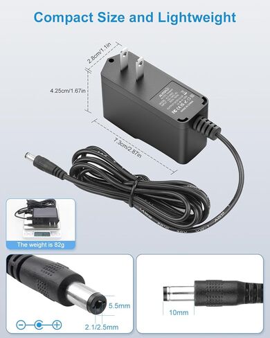ALITOVE 5V 2A مزود طاقة 10W محول تيار متردد 100-240V 50-60 هرتز إلى DC 5 فولت 2Amp 1500mA 1A سلك طاقة بديل 6.5FT مع 14 طرف لشاشة كاميرا أمان LED خفيفة إطار صور رقمي صندوق تلفزيون in Kuwait