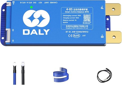 DALY Smart Active Balance BMS 150A 12V-24V 4S-8S Built-in Bluetooth with RS485 CAN PCB Battery Protection Board for Li-ion LifePO4 LTO Battery Pack in Saudi Arabia