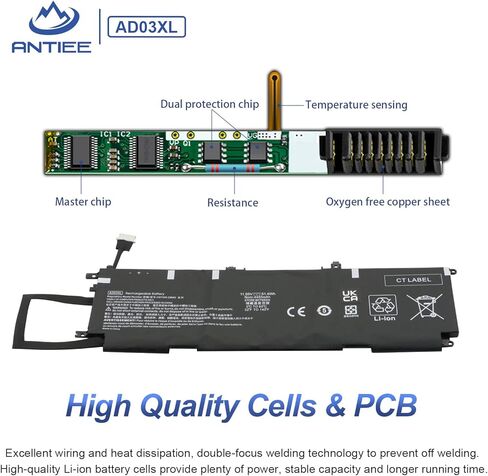AD03XL TPN-I128 بطارية الكمبيوتر المحمول ل HP Envy 13-ad 13-ad000 13-ad100 13-ad0xx 13-ad1xx 13-ad000nf 13-ad002ng 13-ad002nf 13-ad003ng 13-ad008nw 13-ad012na 13-ad013na 13-ad014na 13-ad015na HSTNN-DB8D in Kuwait
