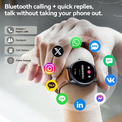 ساعة ذكية للنساء والرجال (الرد/إجراء المكالمات)، ساعة لياقة بدنية عالية الدقة مقاس 1.27 بوصة تعمل باللمس مع مراقب معدل ضربات القلب أثناء النوم، أكثر من 120 وضعًا رياضيًا، أجهزة تتبع الأنشطة المقاومة للماء IP68 المتوافقة مع نظام Android iOS in Kuwait