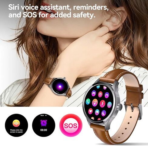 ساعة ذكية للنساء والرجال (الرد/إجراء المكالمات)، ساعة لياقة بدنية عالية الدقة مقاس 1.27 بوصة تعمل باللمس مع مراقب معدل ضربات القلب أثناء النوم، أكثر من 120 وضعًا رياضيًا، أجهزة تتبع الأنشطة المقاومة للماء IP68 المتوافقة مع نظام Android iOS in Kuwait