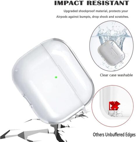 حافظة شفافة لغطاء AirPods 4 مع خاصية إلغاء الضوضاء النشطة، حافظة حماية من مادة TPU للجيل الرابع من Apple Airpod مع سلسلة مفاتيح ومجموعة تنظيف in Saudi Arabia