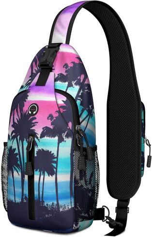 Mushroom Crossbody Sling Backpack Mini Water Resistant Sling Bag with Adjustable Chest Strap Backpack for Outdoor Hiking Cycling Sports (Mushroom Gifts) in Saudi Arabia