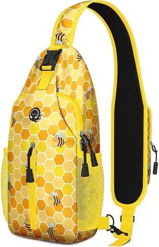 Mushroom Crossbody Sling Backpack Mini Water Resistant Sling Bag with Adjustable Chest Strap Backpack for Outdoor Hiking Cycling Sports (Mushroom Gifts) in Saudi Arabia
