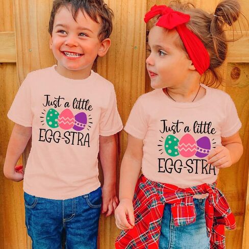 Easter Shirt Toddler Boys Girls Funny Bunny Graphic Tee Kids Easter Rabbit Short Sleeve Gift Peeps Tops in Saudi Arabia