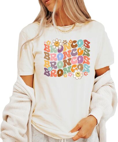 Groovy Broncos School Spirit Shirt for Game Day Apparel for Adults and Kids in Saudi Arabia