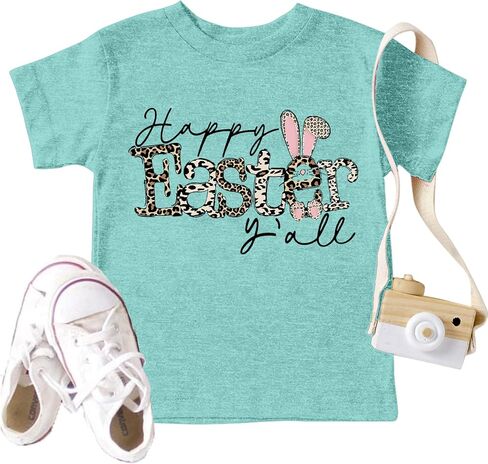 Easter Shirt Toddler Boys Girls Funny Bunny Graphic Tee Kids Easter Rabbit Short Sleeve Gift Peeps Tops in Saudi Arabia