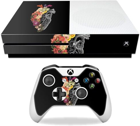 MightySkins Skin Compatible with Microsoft Xbox One S - Golden Bubbles | Protective, Durable, and Unique Vinyl Decal wrap Cover | Easy to Apply, Remove, and Change Styles | Made in The USA in Saudi Arabia