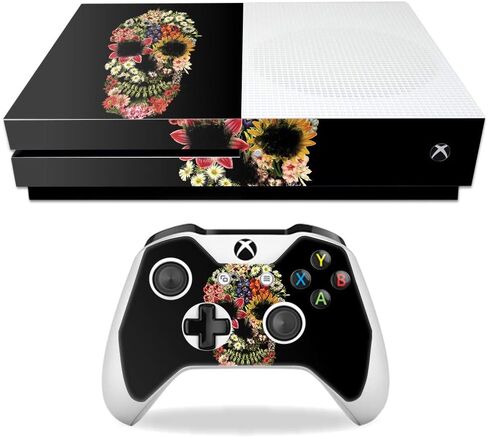 MightySkins Skin Compatible with Microsoft Xbox One S - Golden Bubbles | Protective, Durable, and Unique Vinyl Decal wrap Cover | Easy to Apply, Remove, and Change Styles | Made in The USA in Saudi Arabia