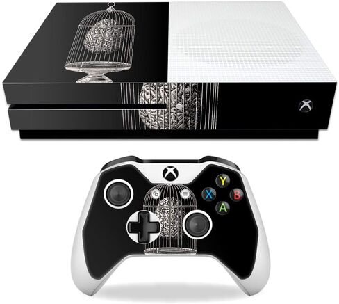 MightySkins Skin Compatible with Microsoft Xbox One S - Golden Bubbles | Protective, Durable, and Unique Vinyl Decal wrap Cover | Easy to Apply, Remove, and Change Styles | Made in The USA in Saudi Arabia