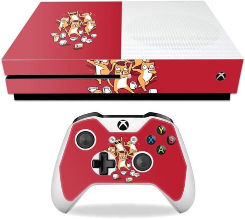 MightySkins Skin Compatible with Microsoft Xbox One S - Golden Bubbles | Protective, Durable, and Unique Vinyl Decal wrap Cover | Easy to Apply, Remove, and Change Styles | Made in The USA in Saudi Arabia