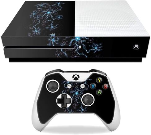 MightySkins Skin Compatible with Microsoft Xbox One S - Golden Bubbles | Protective, Durable, and Unique Vinyl Decal wrap Cover | Easy to Apply, Remove, and Change Styles | Made in The USA in Saudi Arabia