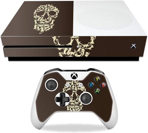 MightySkins Skin Compatible with Microsoft Xbox One S - Golden Bubbles | Protective, Durable, and Unique Vinyl Decal wrap Cover | Easy to Apply, Remove, and Change Styles | Made in The USA in Saudi Arabia