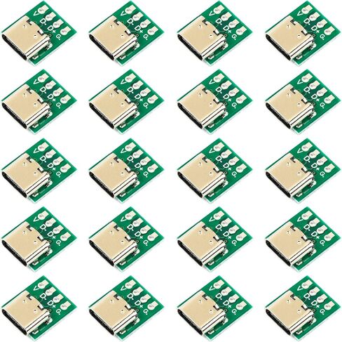 20pcs USB Female Type C Breakout Board Connector Converter PCB 3.1 for DIY Data Transfer Serial Cable Wire in Saudi Arabia