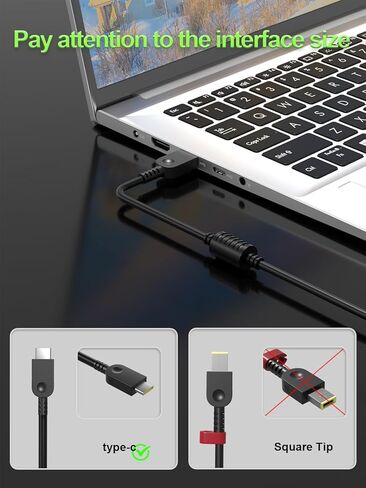شاحن USB-C بقوة 100 وات 95 وات متوافق مع Lenovo Legion Go S Yoga Pro/Slim 7 9 IdeaPad Pro/Slim 5 7 9 ThinkBook 14 16 14p ThinkPad P16s T16 T15 E16 E14 L15 in Kuwait