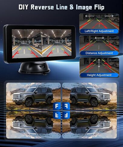 كاميرا سيارة للمقعد الخلفي للمقعد الخلفي HD-Rear-Facing CarBaby Monitor للرؤية الليلية، زاوية رؤية قابلة للتعديل، إعداد سهل، كاميرا قابلة للدوران 360 درجة، أمان للأطفال 6.86 بوصة IPS شاشة مراقبة الطفل للسيارة منقسمة in Kuwait
