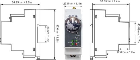 Tyenaza RS485 إلى خادم تسلسلي WiFi، وحدة شبكة إيثرنت مثبتة على السكك الحديدية 9-50VDC 10W PE11-M in Saudi Arabia