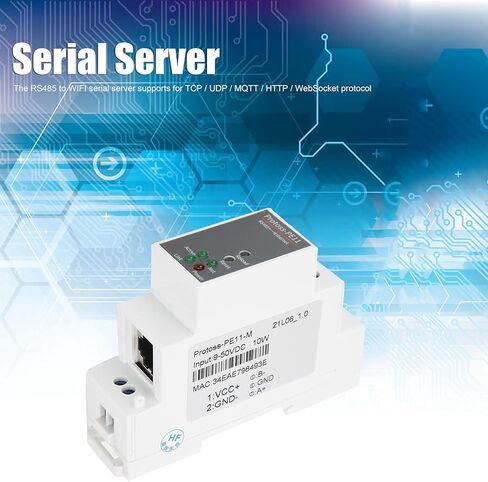 Tyenaza RS485 إلى خادم تسلسلي WiFi، وحدة شبكة إيثرنت مثبتة على السكك الحديدية 9-50VDC 10W PE11-M in Saudi Arabia