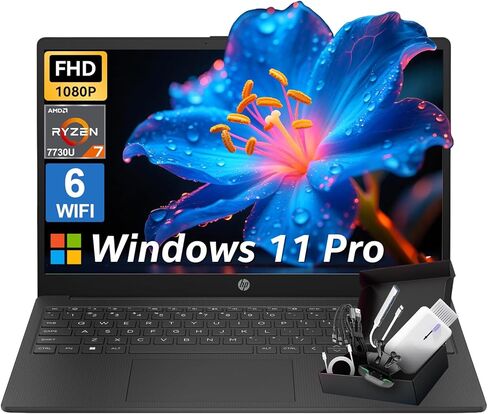 كمبيوتر محمول HP 255 G10 Business بشاشة 15.6 بوصة FHD IPS، AMD Ryzen 7 7730U (8 النواة)، ذاكرة الوصول العشوائي 16 جيجابايت و512 جيجابايت SSD، Windows 11 Pro، Copilot AI، WiFi 6، بلوتوث، لوحة مفاتيح رقمية، مع صندوق مجموعة ملحقات G255 Pro in Kuwait