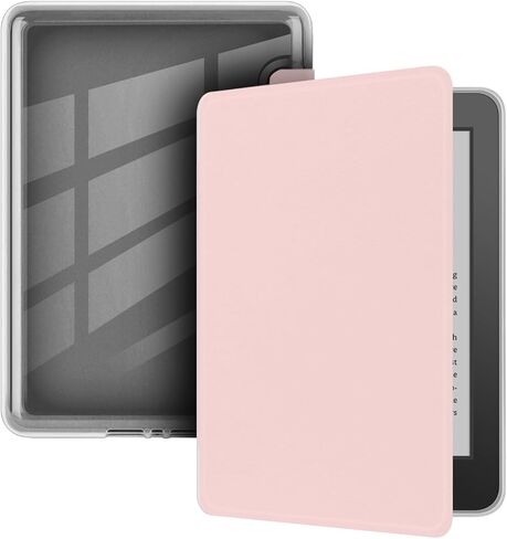 Case for 6" Kindle (8th Generation-2016 Release), Ultra Clear Soft Flexible Transparent TPU Back Cover with Auto Sleep/Wake for Kindle (Model NO. SY69JL), Pink in Saudi Arabia