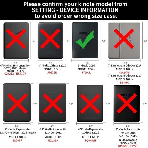 Case for 6" Kindle (8th Generation-2016 Release), Ultra Clear Soft Flexible Transparent TPU Back Cover with Auto Sleep/Wake for Kindle (Model NO. SY69JL), Pink in Saudi Arabia