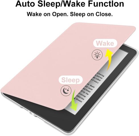 Case for 6" Kindle (8th Generation-2016 Release), Ultra Clear Soft Flexible Transparent TPU Back Cover with Auto Sleep/Wake for Kindle (Model NO. SY69JL), Pink in Saudi Arabia