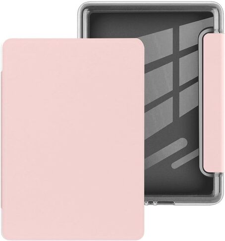 Case for 6" Kindle (8th Generation-2016 Release), Ultra Clear Soft Flexible Transparent TPU Back Cover with Auto Sleep/Wake for Kindle (Model NO. SY69JL), Pink in Saudi Arabia