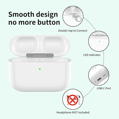 حافظة شحن لاسلكية متوافقة مع AirPods Pro 3، منفذ USB-C Airpods Pro 3، استبدال علبة الشحن، بدون سماعات أذن in Kuwait