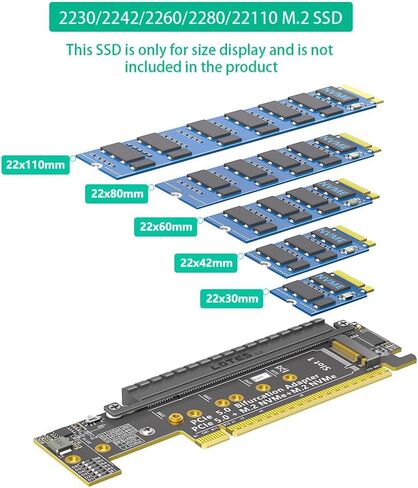 محول Mustpoint Dual NVMe، ومحول PCIe 5.0 X16 إلى Dual NVMe والمزيد من محول PCIE x16 (إشارة x8) لـ M.2 NVMe SSD (يتطلب تشعب PCI-e) in Saudi Arabia