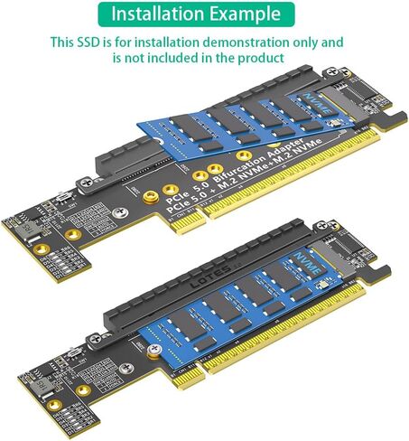محول Mustpoint Dual NVMe، ومحول PCIe 5.0 X16 إلى Dual NVMe والمزيد من محول PCIE x16 (إشارة x8) لـ M.2 NVMe SSD (يتطلب تشعب PCI-e) in Saudi Arabia