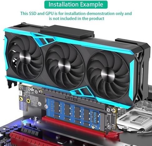 محول Mustpoint Dual NVMe، ومحول PCIe 5.0 X16 إلى Dual NVMe والمزيد من محول PCIE x16 (إشارة x8) لـ M.2 NVMe SSD (يتطلب تشعب PCI-e) in Saudi Arabia